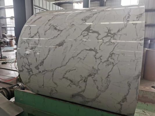 Alloy3003 Marble Designed Pattern Coating Aluminium Coil 26Ga X 48Inch Voorgeschilderd Aluminium Plaat Voor Gebouw Gevels