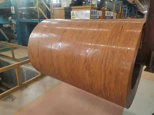 1100 H24 0,6 mm Houtkorrel Voorgeverfde aluminiumfolie spoel voor decoratie deurmaterialen