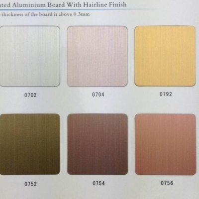 Haarlijn gekleurde aluminium spoel legering 3003 0,30 mm voorgelakt aluminium plaat voor kast oppervlakte decoratie
